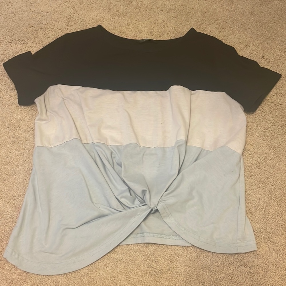 Blue, Black, and White SHEIN Tee